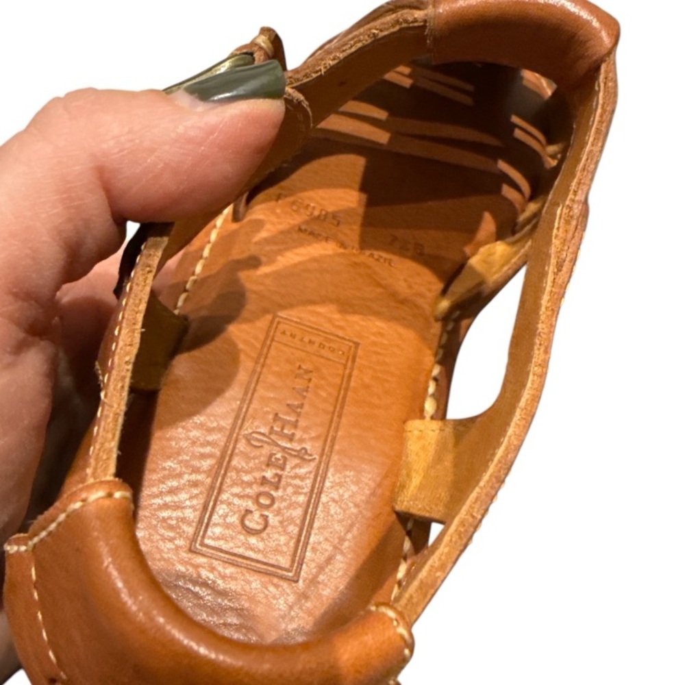 Vintage Cole Haan Trek Fisherman Sandal scotch brown 7.5 Unworn F6985 Brazil - Picture 6 of 7